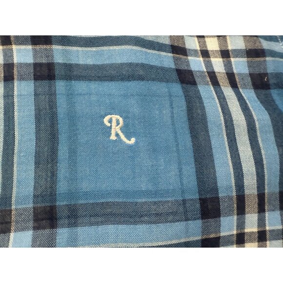 RAF SIMONS Short sleeve button down plaid shirt size 50 color blue multi - Picture 3 of 4